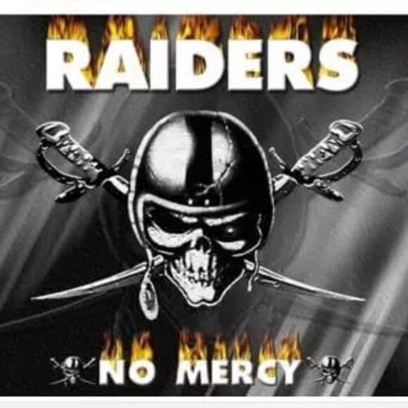 Raiders No Mercy Flag Banner  New 3x5 Feet‎ New Man Cave Tail Gate Game D… - Picture 1 of 4